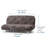 Bielastické potahy MARMO hnědé dvojkřeslo s dřevěnými rukojeťmi (š. 80 -140 cm)