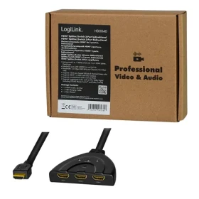 LogiLink HDMI switch 3-port černá / Přepínač HDMI / bidirekční 1x3/3x1 / 4K 30Hz / CEC / HDCP 1.4 (HD0040)