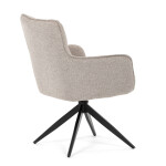 Židle jídelní, taštičkové pružiny v sedáku, 180° otočný mechanismus, lanýžová voděodolná látka, černý kov