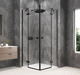 POLYSAN - GLOBE BLACK čtvercový sprchový kout 900x900, rohový vstup, čiré sklo GB5990B