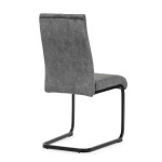 Židle jídelní, šedý samet, černá pohupová podnož