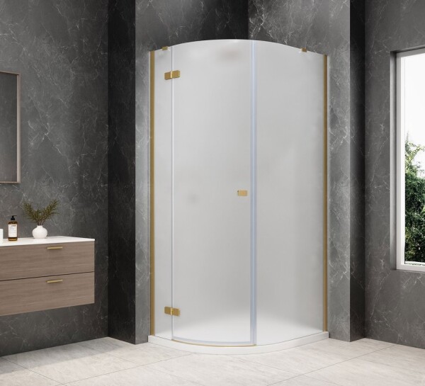 POLYSAN - GLOBE GOLD MATT čtvrtkruhový sprchový kout 800x1000, matné sklo, levé GB2810MLG