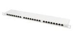 Lanberg šedý / Patch panel / 24 portů / RJ-45 / CAT6 / FTP stíněný / 0,5U / 19" (PPS6-0024-S)