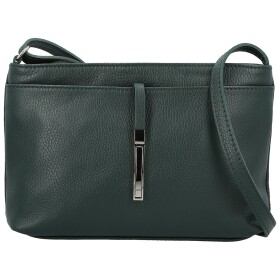 Módní dámská kožená crossbody kabelka Ofelie, tmavě zelená