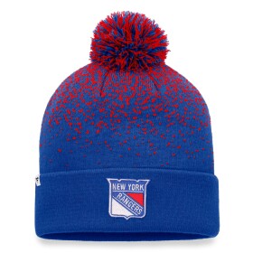 Fanatics Pánská Zimní Čepice New York Rangers Iconic Gradiant Beanie Cuff with Pom Deep Royal-Athletic Red