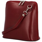 Módní dámská kožená crossbody kabelka Adiara, vínová
