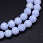 Přírodní modrý krajkový achát - ∅ 4 mm - třída AA - 1 ks