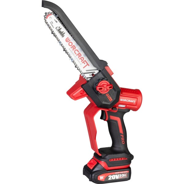 AKU řetězová pila, jednoruční, 20cm, bezuhlíková, 20V, sada 1x 2Ah v kufru, ShareSYS, WORCRAFT CHS-S
