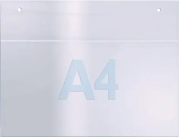 Twinco Nástěnný držák na letáky A4 na šířku / Držák na letáky / Akryl / Průhledný (5832-7)