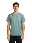 Pánské merino triko s krátkým rukávem ICEBREAKER Mens Core SS Tee Single Line Camp, Blue Ash velikost: M