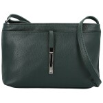 Módní dámská kožená crossbody kabelka Ofelie, tmavě zelená