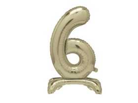 Balónek fóliový číslo 6 zlaté stojící 70 cm Balónek fóliový číslo 6 zlaté stojící 70 cm