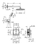 GROHE - Vitalio Start Sprchový set s termostatem pod omítku, průměr 25 cm, 2 proudy, matná černá 348832430