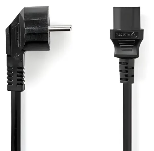 Nedis Napájecí kabel černá 5 m / Napájecí kabel / Typ F - IEC C13 / Úhlová vidlice (CEGL10015BK50)