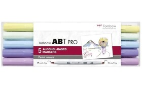 Tombow Oboustranný lihový fix ABT PRO - Pastel colors 5 ks