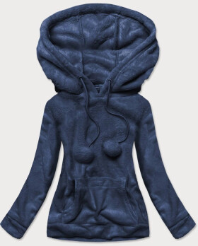 Tmavě modrá dámská plyšová mikina model 15512698 námořnická modrá XL (42) - J.STYLE
