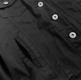 Jednoduchá černá dámská džínová bunda kapsami (SA40) odcienie czerni