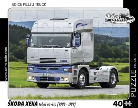 RETRO-AUTA Puzzle TRUCK č.13 Škoda Xena tahač návěsů (1998-1999)