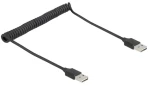 Delock EASY-USB 2.0 A-A černá / Spirálový kabel / 0,8 m / USB 2.0 / 2 A (90124)