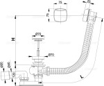 Alcadrain Sifon vanový automat komplet, chrom A51CRM-120 A51CRM-120