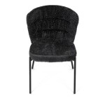 Židle jídelní, šedá látka, černé kovové nohy.