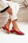 Lakované Baleríny Na Nízém Podpatku S Špičatými Nosíky Bordové Anarinne 37