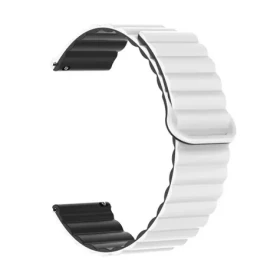 Aligator Řemínek silikonový magnetický / 22mm / bílo-černý (22AW0032)
