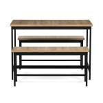Jídelní set s 2 lavicemi, 110x60x75cm, mdf, dub, AUT-G1175 OAK