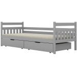 Postel Dawid velké zásuvky 80x160 šedá