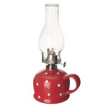 Petrolejová lampa - červená s puntíky
