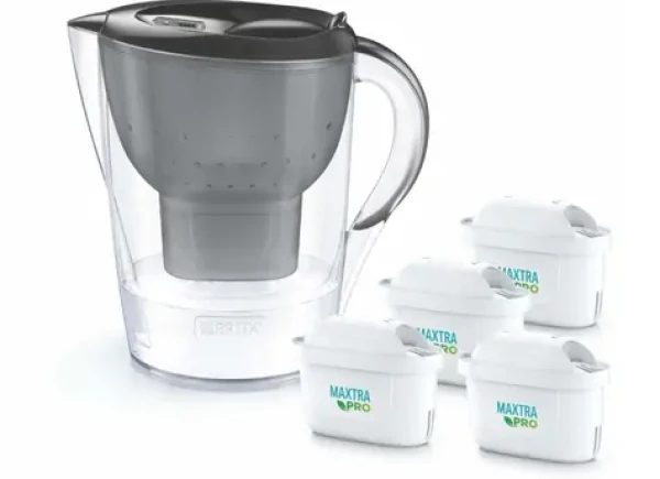 Brita Marella grafitová + 4x filtr Maxtra Pro / Filtrační konvice / 2,4 l / 150 l filtrace (1056045)