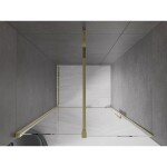 MEXEN/S - Velar posuvné sprchové dveře 90, transparent, zlatá 871-090-000-01-50