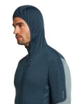 Pánská merino mikina ICEBREAKER Mens 200 Realfleece Descender LS Zip Hoodie, Abyss/Blue Ash velikost: M