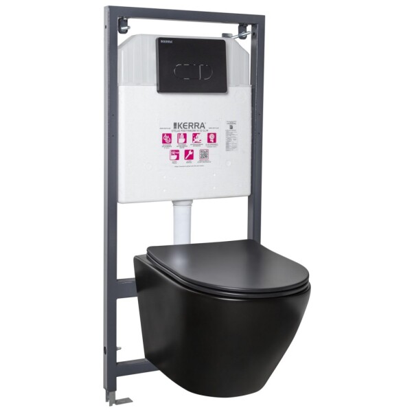 KERRA - Instalační set WC Delos BLM/Pacific Black 5907548115874