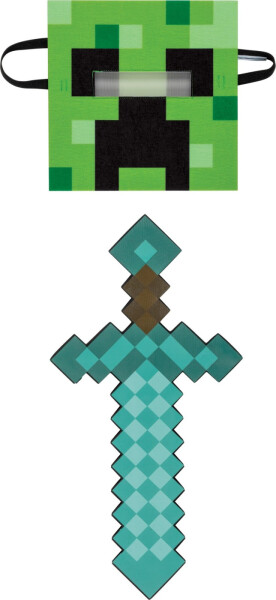Minecraft set maska a pěnový meč Creeper - Disguise