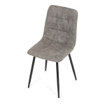 Židle jídelní, šedá látka cowboy, nohy černý kov