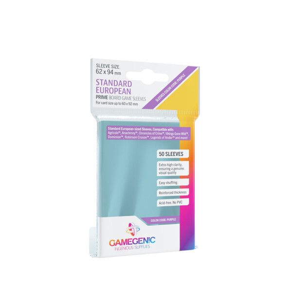 Gamegenic: Boardgame Sleeves PRIME Standard European 62x94 mm