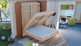 NábytekProNás Sklopná jednolůžková postel KOMPLET - typ VÝKYVNÁ POUZDRA (21 lamel š=53 mm)