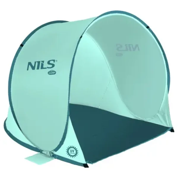NILS Camp NC3173 mentolový / Samorozkládací plážový stan / 110 x 140 x 110 cm / Vodní sloupec: 1000 mm (5907695523638)