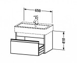 DURAVIT - Ketho Umyvadlová skříňka 41x65x44 cm, 1 zásuvka, lesklá bílá KT668402222