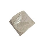 Dortisimo Svatební krabička na výslužku bílá s perleťovým vzorem Motýl (7,4 x 7,4 x 3,6 cm)