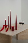 Ester & erik Svíčka Taper 32 cm – 44 Deep Wine Matt – set 2 ks, červená barva, vosk