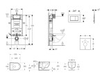 GEBERIT - Kombifix Set předstěnové instalace, klozetu Oudee Vortex a sedátka softclose, tlačítko Sigma30, lakovaný chrom mat/chrom SANI15CA1136
