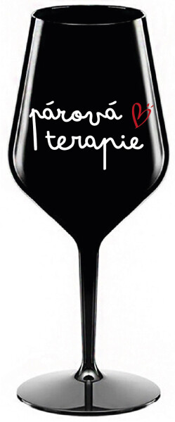 PÁROVÁ TERAPIE - černá nerozbitná sklenice na víno 470 ml
