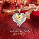 Náhrdelník Swarovski Elements Angel Wings andělská křídla, Žlutá 40 cm cm (prodloužení)