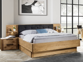 Massivo.cz Postel Orion 200x200 cm s úložným prostorem, dub masiv