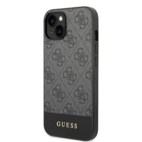 Pouzdro Guess 4G Stripe iPhone 14 Plus šedé