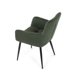 Židle jídelní, zelená látka, černý kov