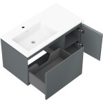 MEXEN/S - Orio koupelnová skříňka 90 cm s umyvadlem Otis levá, 1S, 1D, grafit mat/bílá mat 91A13-09047-3-BBFF66-W18L01