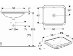 GEBERIT - VariForm Umyvadlo vestavné 58x49 cm, s přepadem, bílá 500.764.01.2